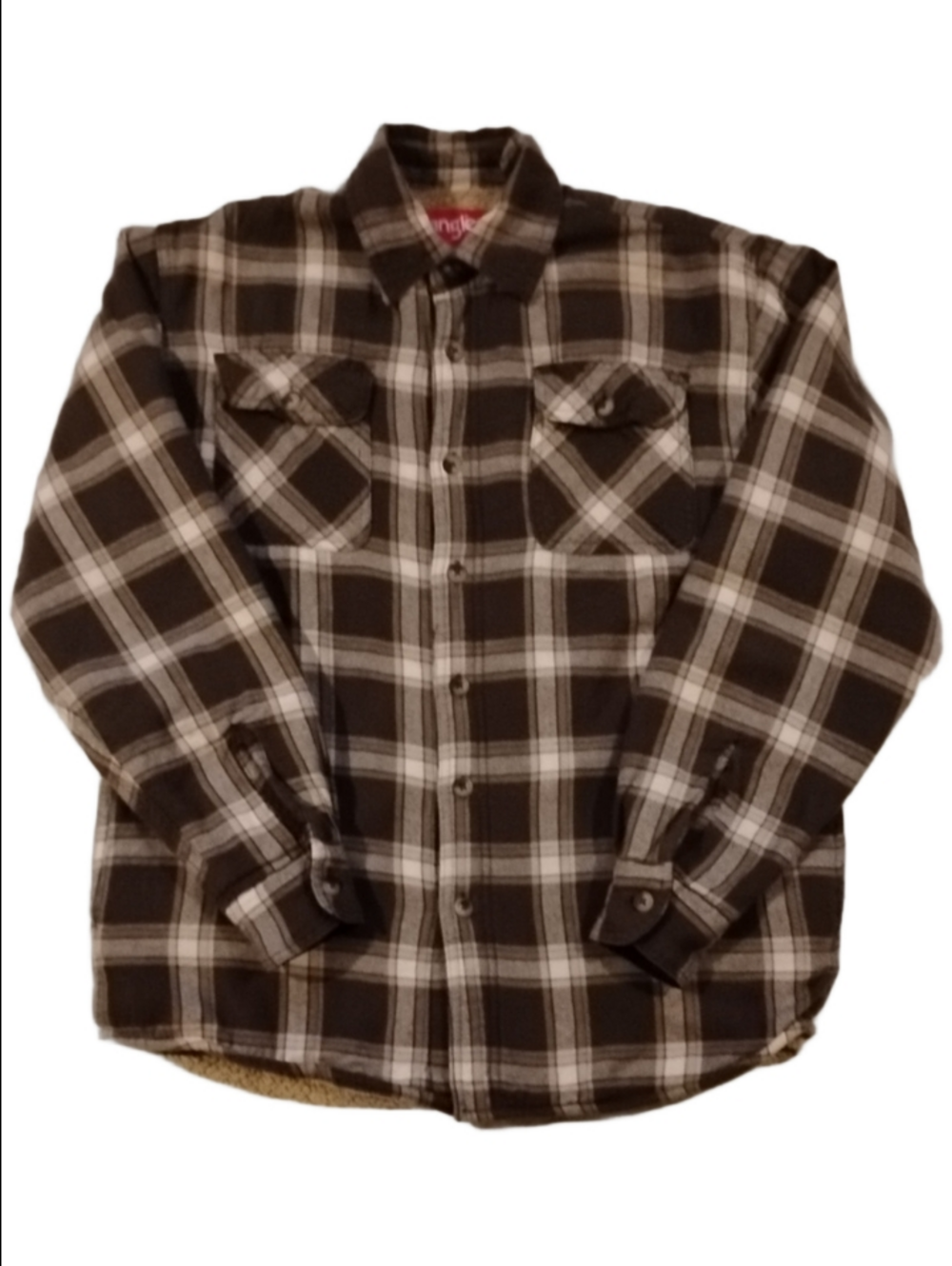 Wrangler Brown and Tan Plaid Lightweight Shirt Jacket